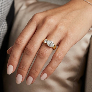 Oval Round Toi Et Moi Diamond Ring In 14K Yellow Gold