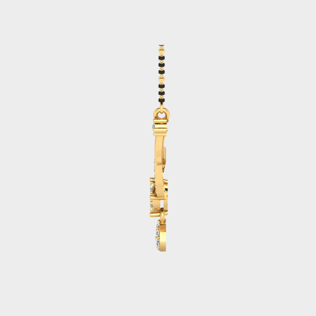 Radiant Yellow Gold Diamond Mangalsutra Featuring Certified Lab-Grown Brilliance