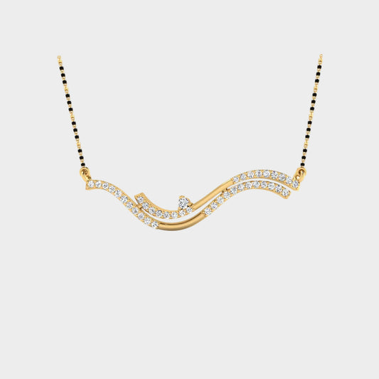 0.37 Carat Round Lab-Grown Diamond Mangalsutra In 18K Yellow Gold Classic Design