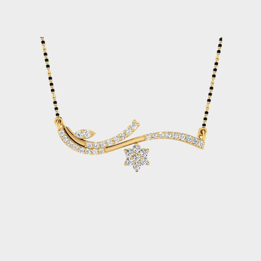 0.33 Carat Round Lab-Grown Diamond Mangalsutra In 18K Yellow Gold Classic Design