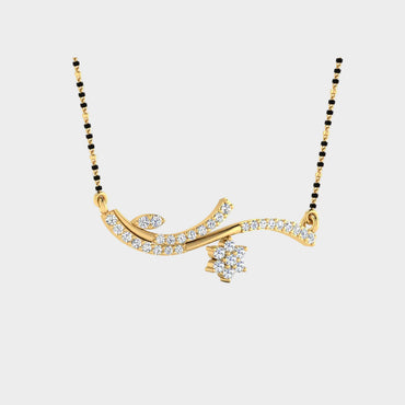 Traditional 14K Yellow Gold Mangalsutra With A Sustainable 0.33 Ct Round Lab Diamond