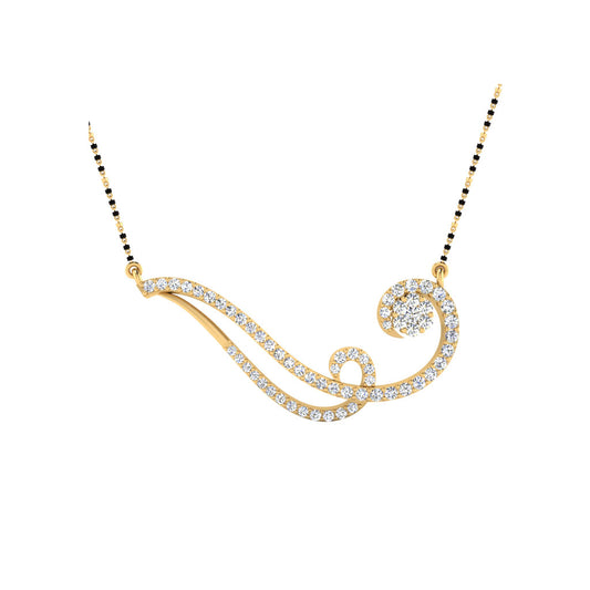 0.63 Carat Round Cut Lab-Grown Diamond Certified Mangalsutra