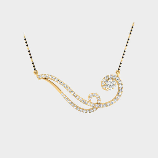 0.63 Carat Round Lab-Grown Diamond Mangalsutra In 18K Yellow Gold Classic Design