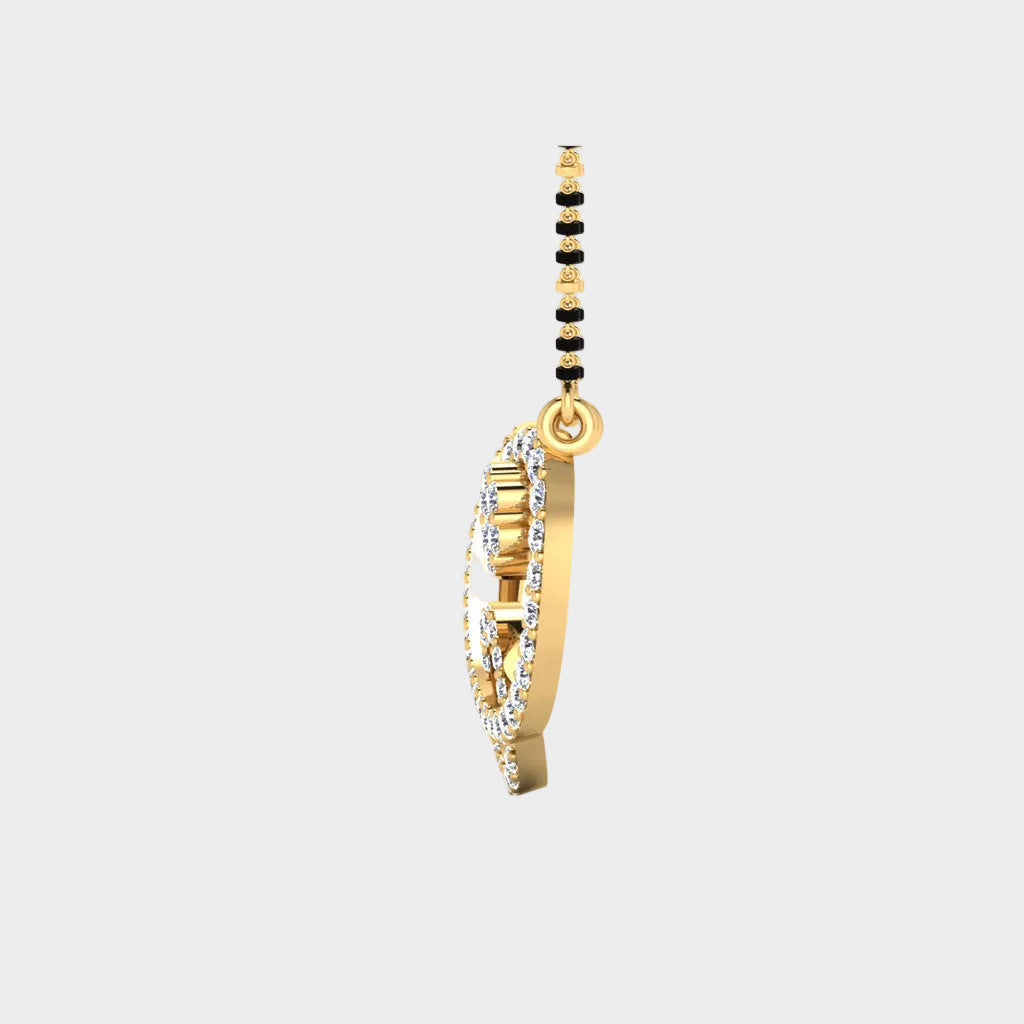 Radiant Yellow Gold Diamond Mangalsutra Featuring Certified Lab-Grown Brilliance