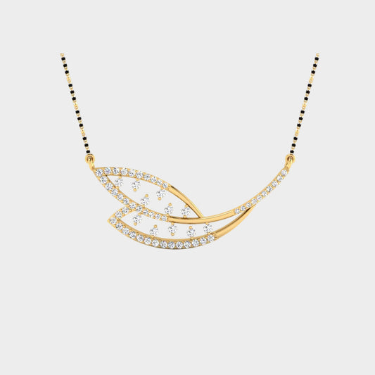 0.60 Carat Round Lab-Grown Diamond Mangalsutra In 18K Yellow Gold Classic Design