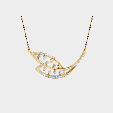 Traditional 14K Yellow Gold Mangalsutra With A Sustainable 0.60 Ct Round Lab Diamond