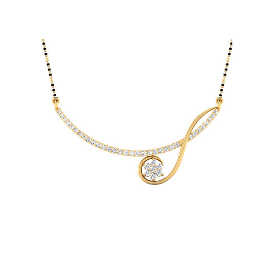 0.34 Carat Round Cut Lab-Grown Diamond Certified Mangalsutra