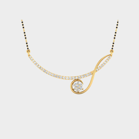 0.34 Carat Round Lab-Grown Diamond Mangalsutra In 18K Yellow Gold Classic Design