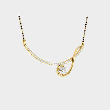 Traditional 14K Yellow Gold Mangalsutra With A Sustainable 0.34 Ct Round Lab Diamond