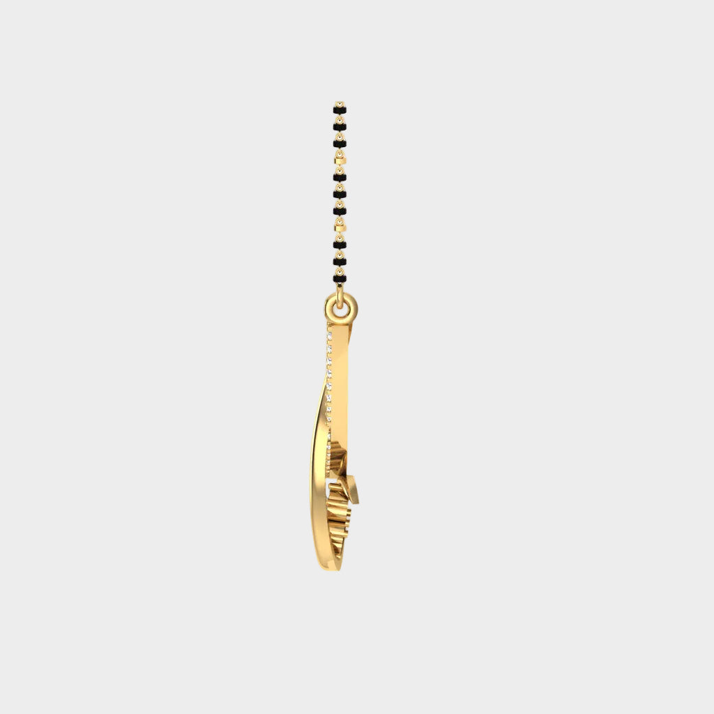 Radiant Yellow Gold Diamond Mangalsutra Featuring Certified Lab-Grown Brilliance