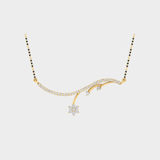 0.35 Carat Round Lab-Grown Diamond Mangalsutra In 18K Yellow Gold Classic Design