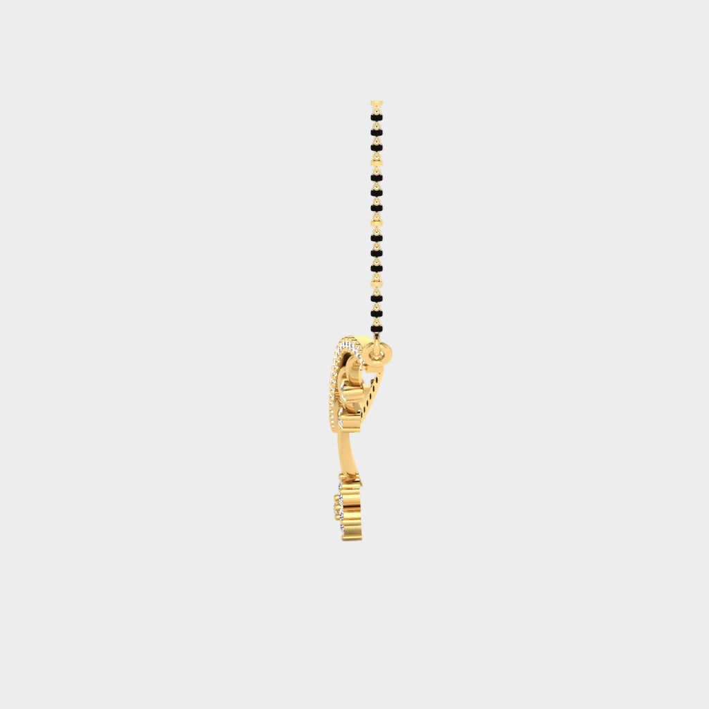 Radiant Yellow Gold Diamond Mangalsutra Featuring Certified Lab-Grown Brilliance