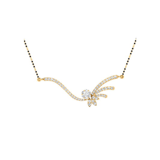 0.46 Carat Round Lab-Grown Diamond Mangalsutra In 18K Yellow Gold Classic Design