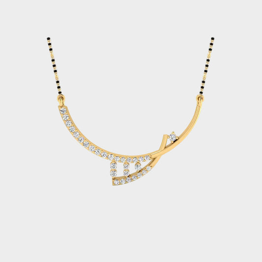 0.32 Carat Round Lab-Grown Diamond Mangalsutra In 18K Yellow Gold Classic Design