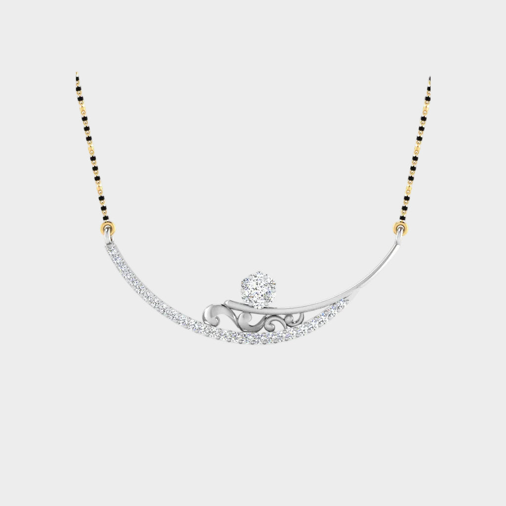 0.33 Carat Round Lab-Grown Diamond Mangalsutra In 14K White Gold For Modern Brides