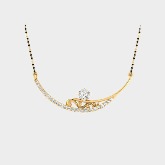 0.33 Carat Round Lab-Grown Diamond Mangalsutra In 18K Yellow Gold Classic Design