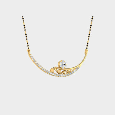 Traditional 14K Yellow Gold Mangalsutra With A Sustainable 0.33 Ct Round Lab Diamond