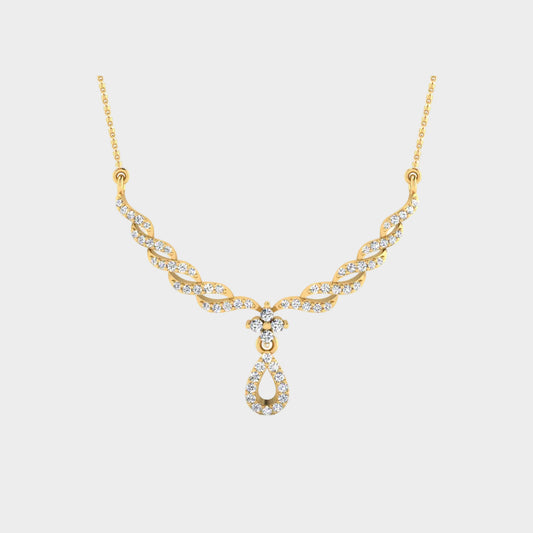 0.33 Carat Round Lab-Grown Diamond Mangalsutra In 18K Yellow Gold Classic Design