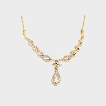 Traditional 14K Yellow Gold Mangalsutra With A Sustainable 0.33 Ct Round Lab Diamond