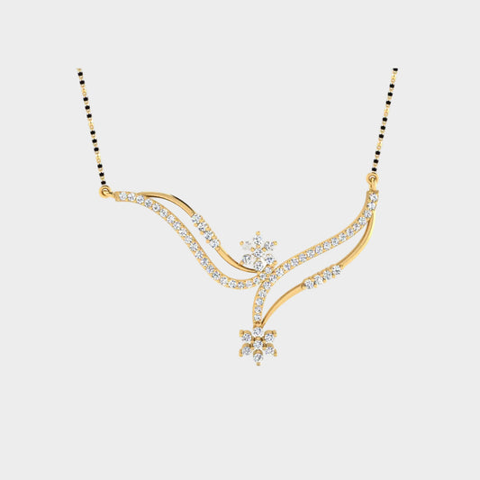 0.60 Carat Round Lab-Grown Diamond Mangalsutra In 18K Yellow Gold Classic Design