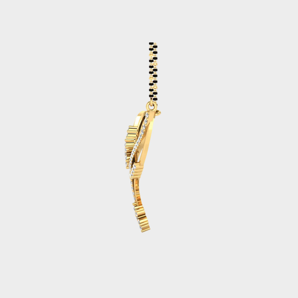 Radiant Yellow Gold Diamond Mangalsutra Featuring Certified Lab-Grown Brilliance