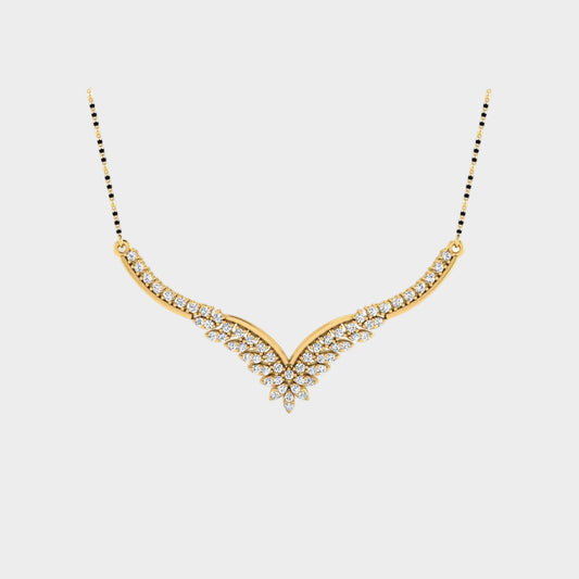 0.57 Carat Round Lab-Grown Diamond Mangalsutra In 18K Yellow Gold Classic Design