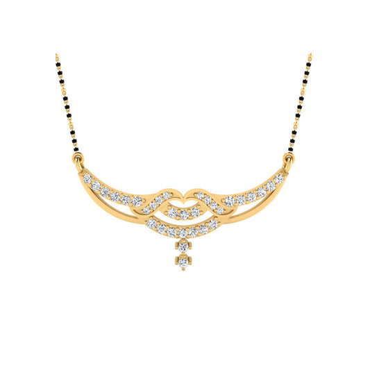 0.35 Carat Round Cut Lab-Grown Diamond Certified Mangalsutra