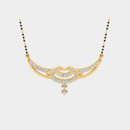 0.35 Carat Round Lab-Grown Diamond Mangalsutra In 18K Yellow Gold Classic Design