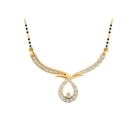 0.24 Carat Round Cut Lab-Grown Diamond Certified Mangalsutra
