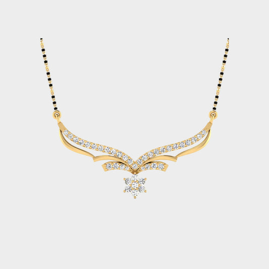 0.34 Carat Round Lab-Grown Diamond Mangalsutra In 18K Yellow Gold Classic Design