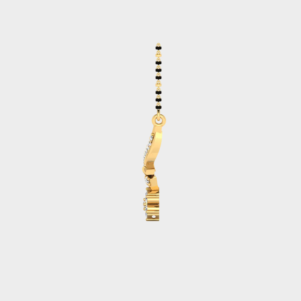 Radiant Yellow Gold Diamond Mangalsutra Featuring Certified Lab-Grown Brilliance