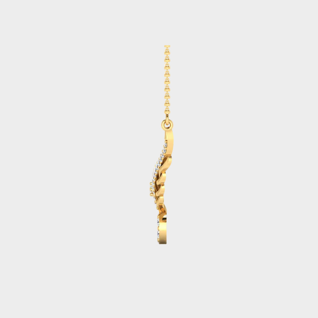 Radiant Yellow Gold Diamond Mangalsutra Featuring Certified Lab-Grown Brilliance