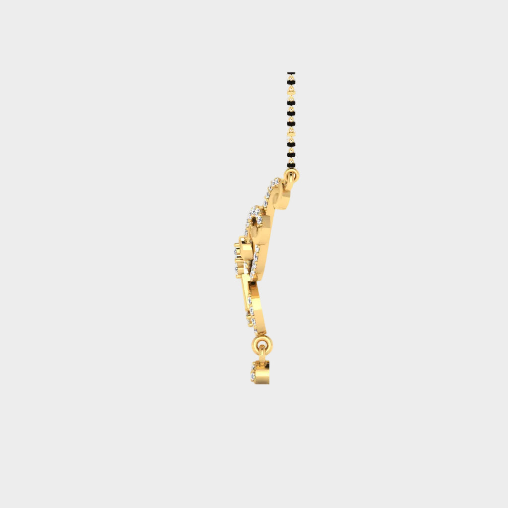 Radiant Yellow Gold Diamond Mangalsutra Featuring Certified Lab-Grown Brilliance