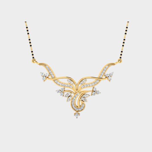 0.35 Carat Round Lab-Grown Diamond Mangalsutra In 18K Yellow Gold Classic Design