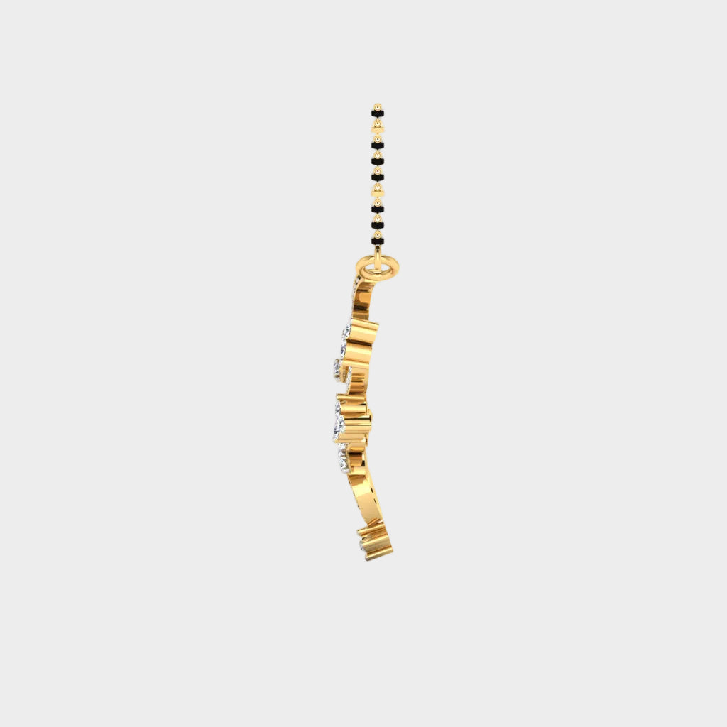 Radiant Yellow Gold Diamond Mangalsutra Featuring Certified Lab-Grown Brilliance