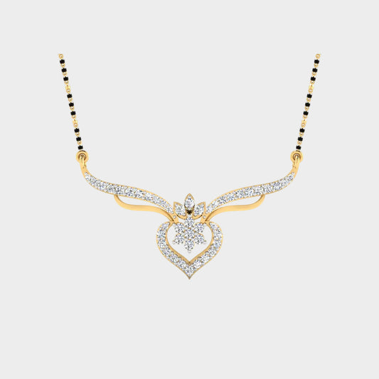 0.38 Carat Round Lab-Grown Diamond Mangalsutra In 18K Yellow Gold Classic Design