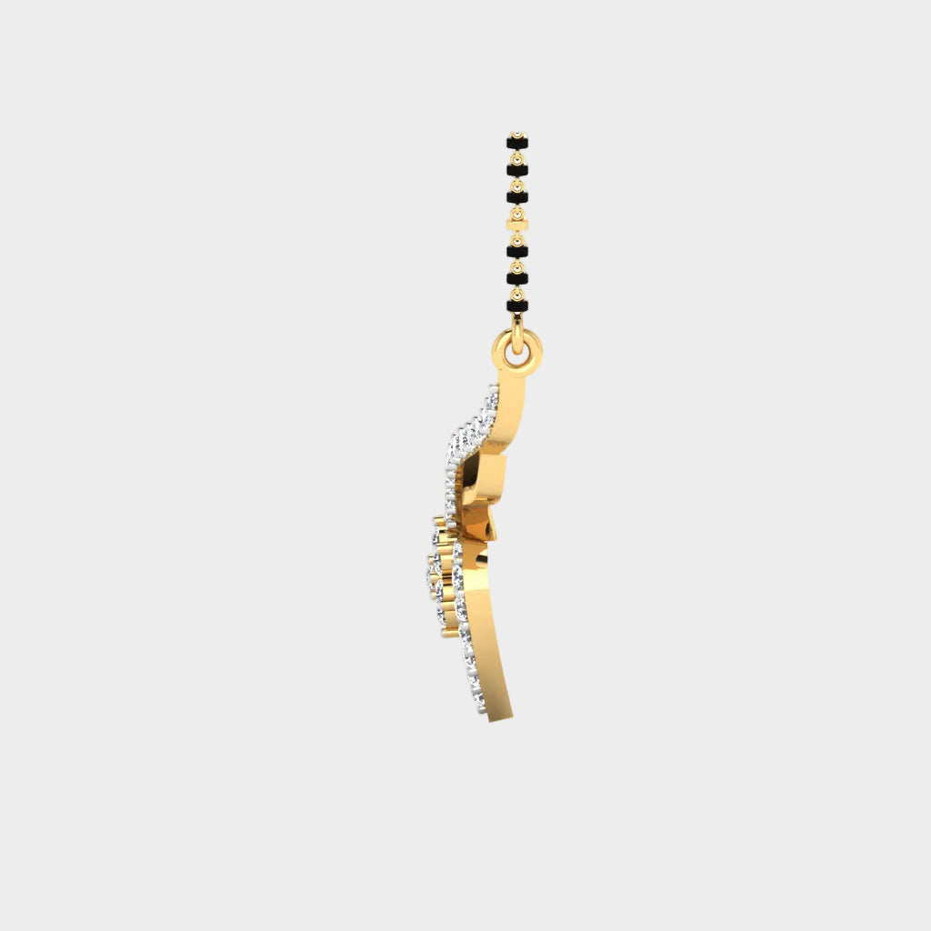 Radiant Yellow Gold Diamond Mangalsutra Featuring Certified Lab-Grown Brilliance