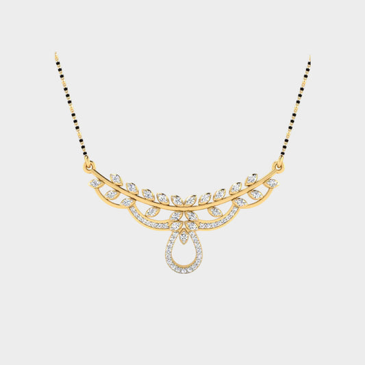0.40 Carat Round Lab-Grown Diamond Mangalsutra In 18K Yellow Gold Classic Design