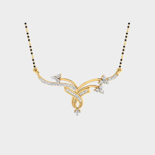0.23 Carat Round Lab-Grown Diamond Mangalsutra In 18K Yellow Gold Classic Design