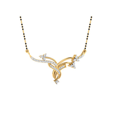 Traditional 14K Yellow Gold Mangalsutra With A Sustainable 0.23 Ct Round Lab Diamond