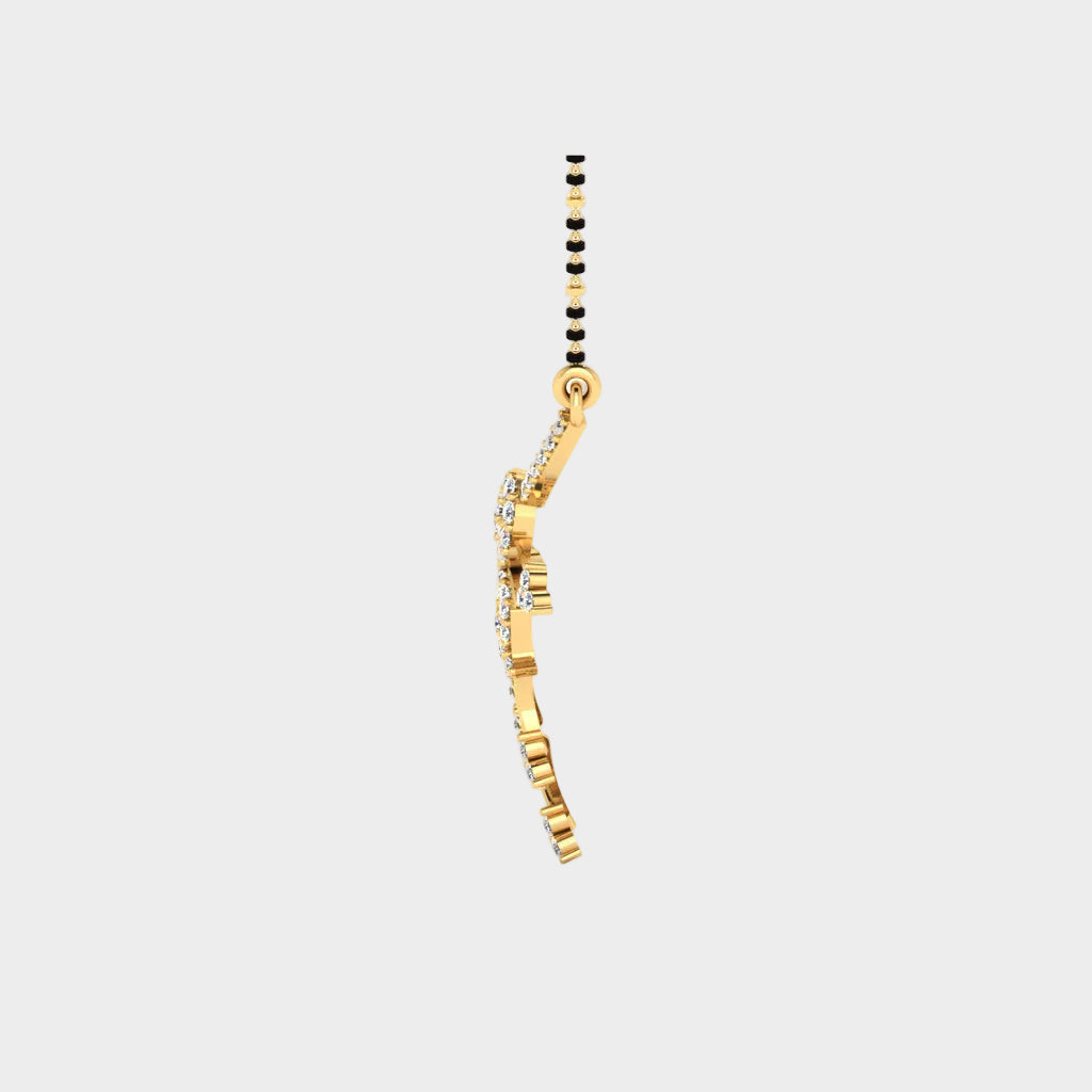 Radiant Yellow Gold Diamond Mangalsutra Featuring Certified Lab-Grown Brilliance