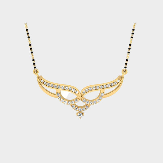 0.21 Carat Round Cut Lab-Grown Diamond Mangalsutra in 14K Yellow Gold