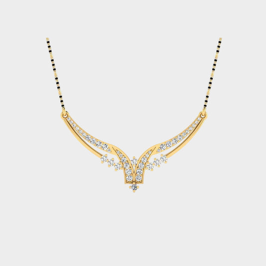 0.62 Carat Round Cut Lab-Grown Diamond Mangalsutra in 14K Yellow Gold