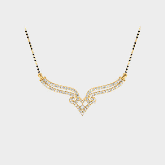 0.40 Carat Round Cut Lab-Grown Diamond Mangalsutra in 14K Yellow Gold