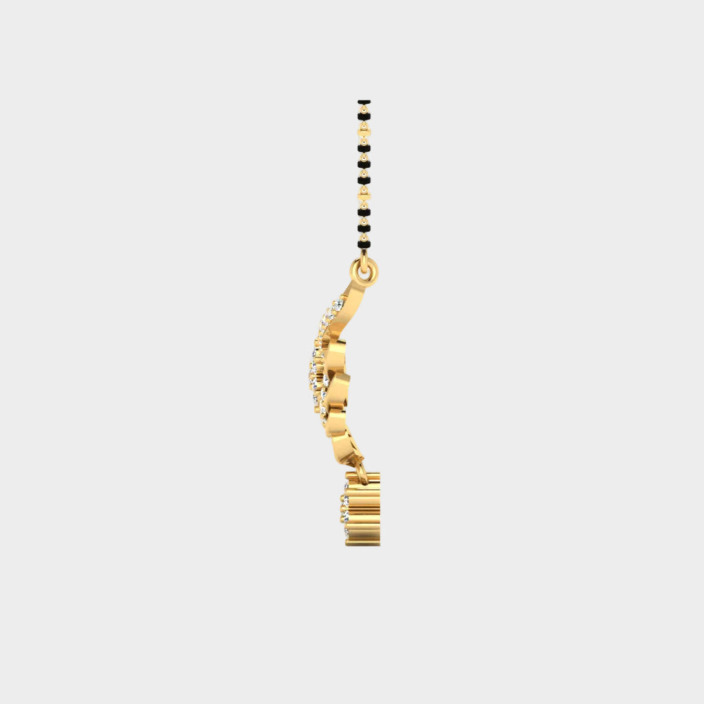 Traditional 18K Hallmark Yellow Gold Mangalsutra with Modern Style