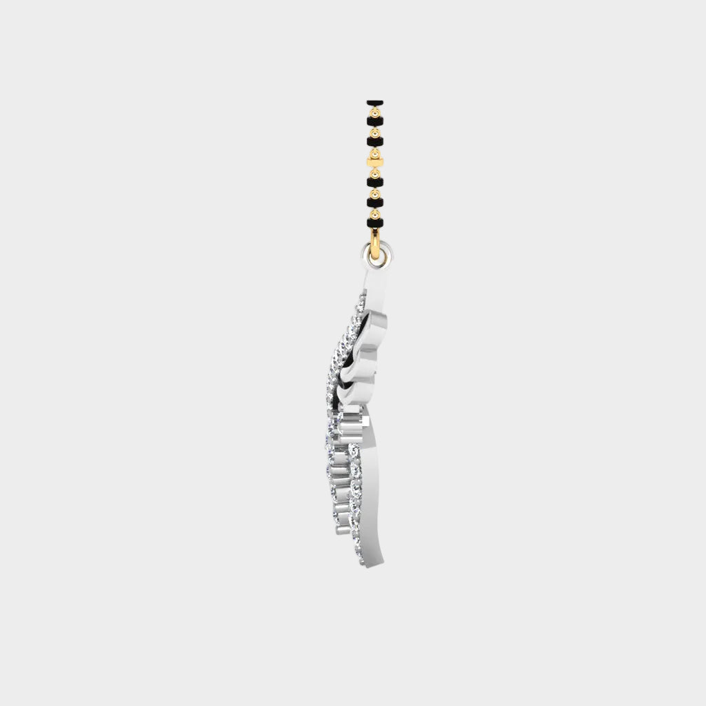 Certified Round Diamond Mangalsutra in Durable 950 Platinum Metal