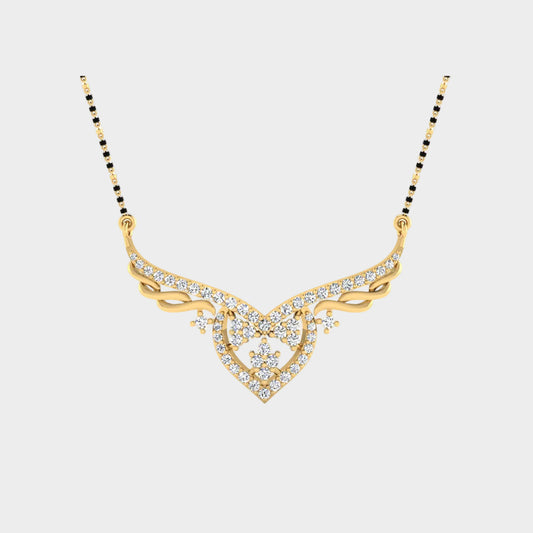 0.40 Carat Round Cut Lab-Grown Diamond Mangalsutra in 14K Yellow Gold