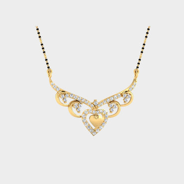 Lightweight Yellow Gold Mangalsutra featuring Certified Lab-Grown Diamond
