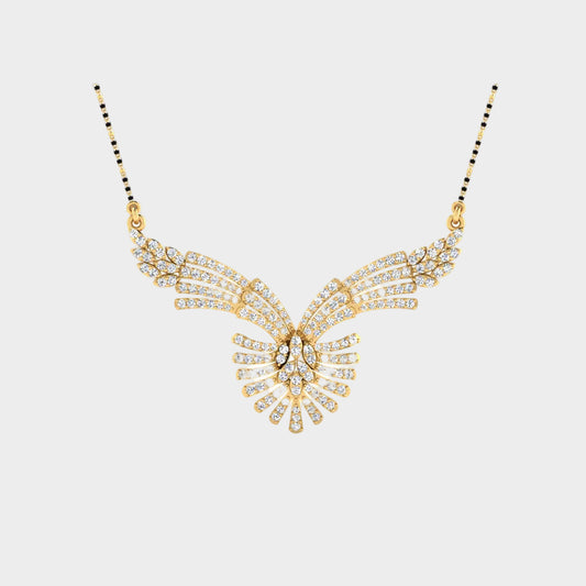 1.09 Carat Round Cut Lab-Grown Diamond Mangalsutra in 14K Yellow Gold