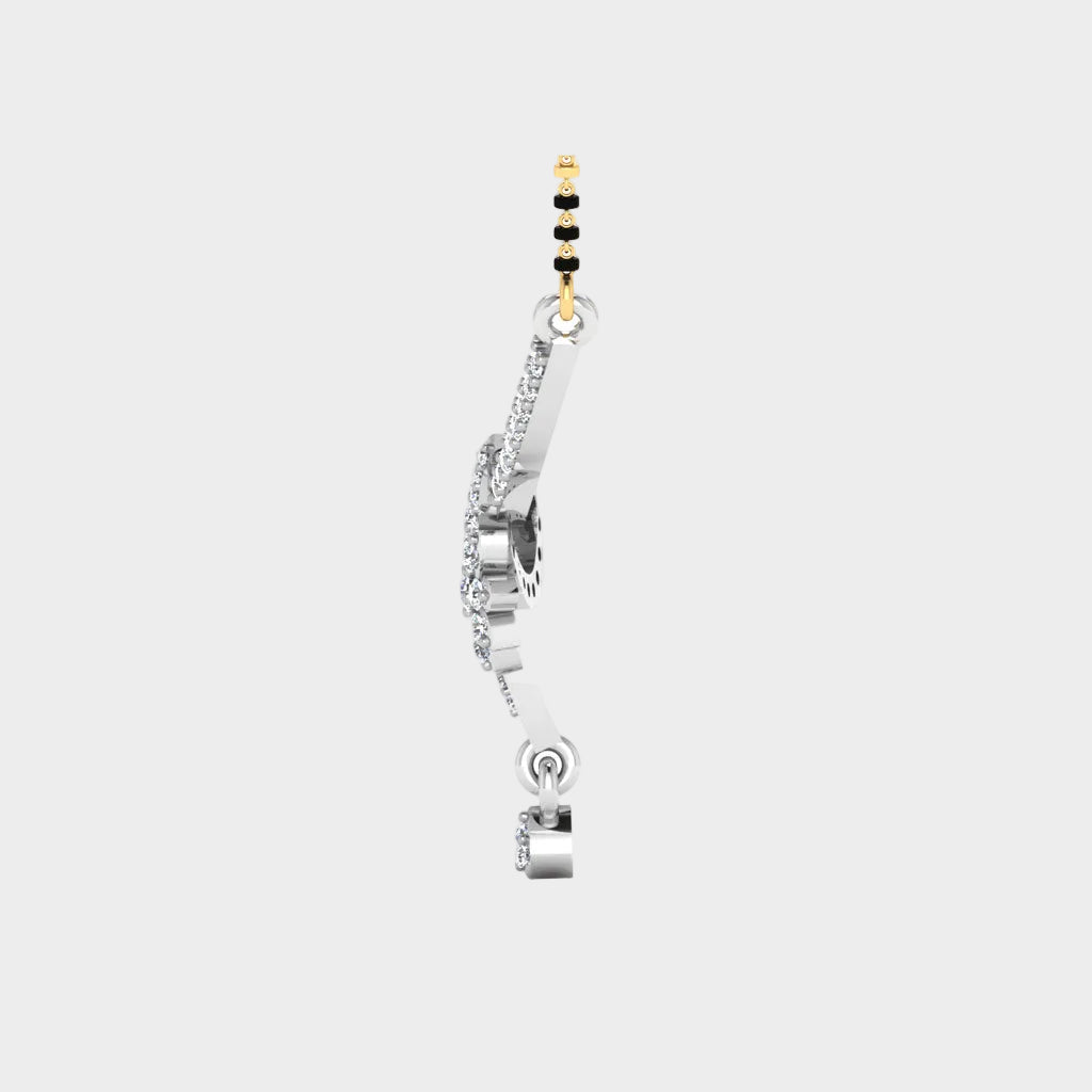 Premium 950 Platinum Mangalsutra with 0.29 Carat Round Diamond